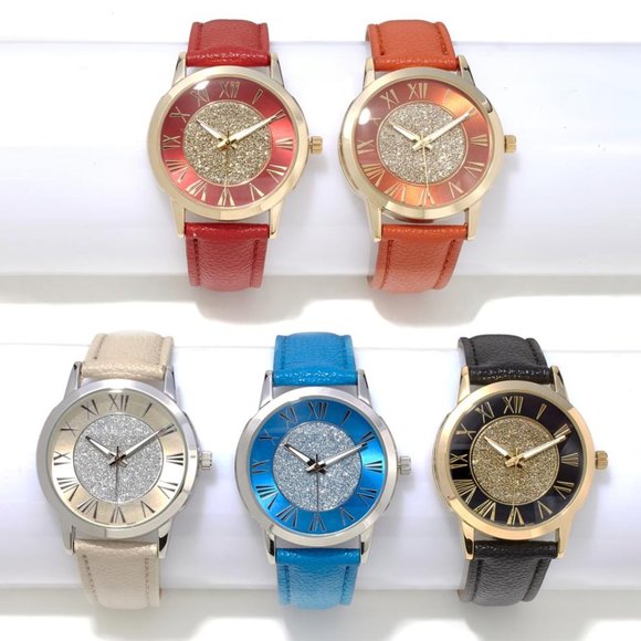 Manhattan Accessories - Manhattan by Croton Glitter Dial Strap Watch